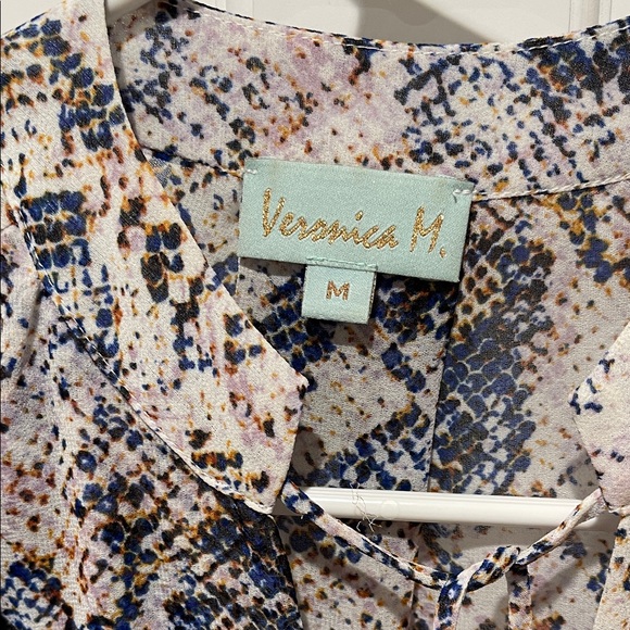 Veronica M Blue and Black Abstract Blouse - Picture 3 of 7